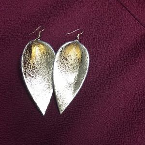 Gold Leather Earrings